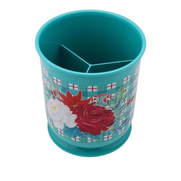 The Pioneer Woman Silicone & Wood Cooking Utensils& Crock Set Wishful Winter NEW - Picture 3 of 13